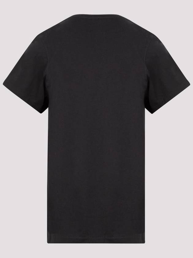 Embroidered Logo Cotton Short Sleeve T-Shirt Black - TOTEME - BALAAN 3