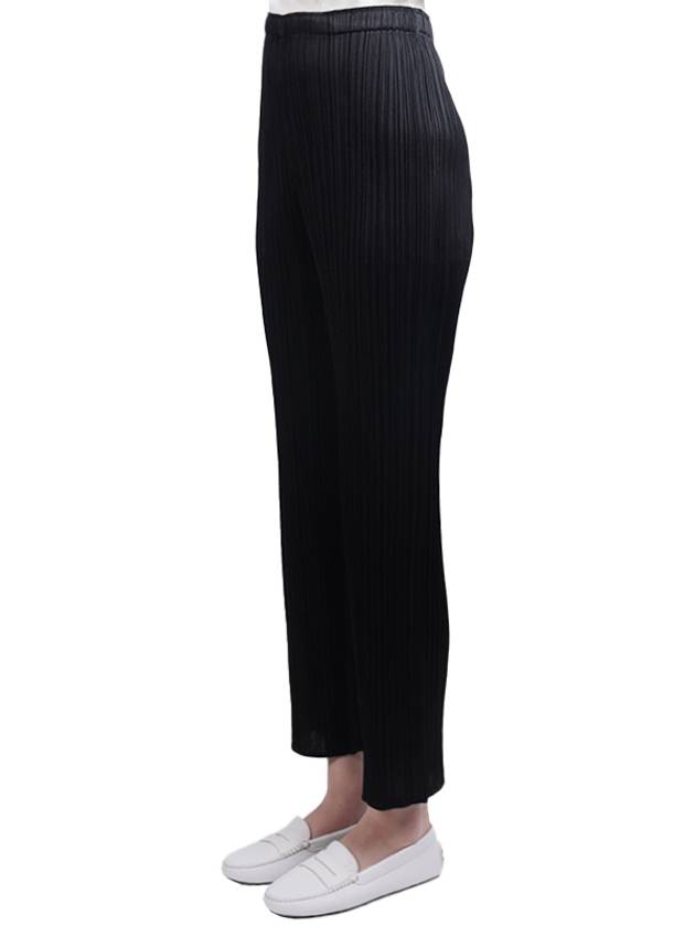 Women's Pleats Please Straight Pants Black - ISSEY MIYAKE - BALAAN.