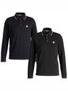 Logo Patch Cotton Long Sleeve Polo Shirt Navy - MONCLER - BALAAN 2