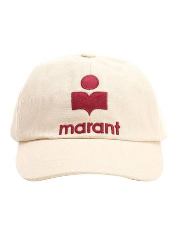 Tyron Logo Cotton Ball Cap Ecru Red - ISABEL MARANT - BALAAN 1