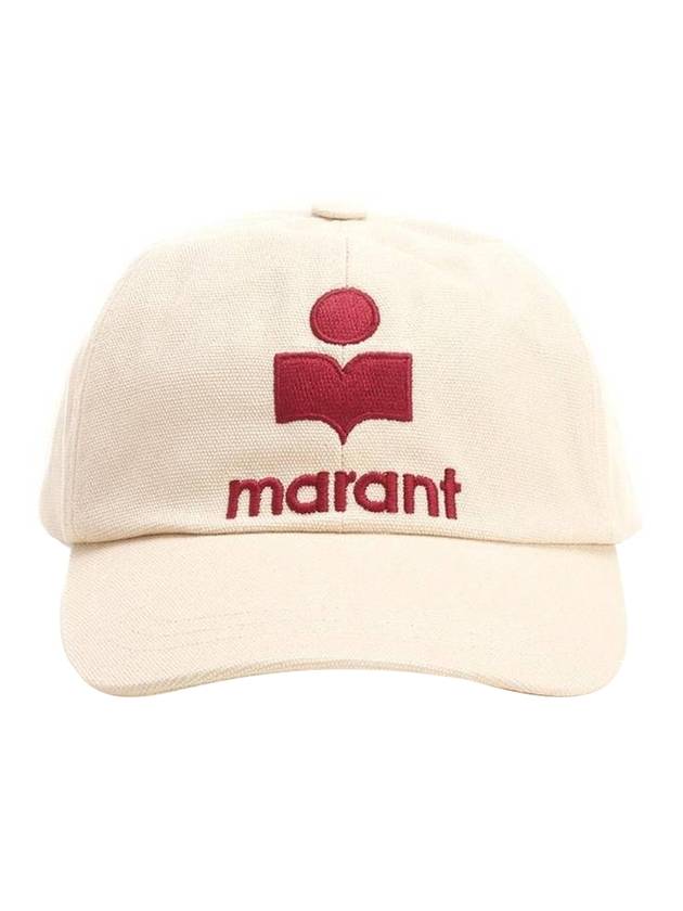 Tyron Logo Cotton Ball Cap Ecru Red - ISABEL MARANT - BALAAN 1