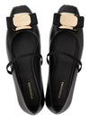 New Vara Plate Ballet Flat Black - SALVATORE FERRAGAMO - BALAAN 3