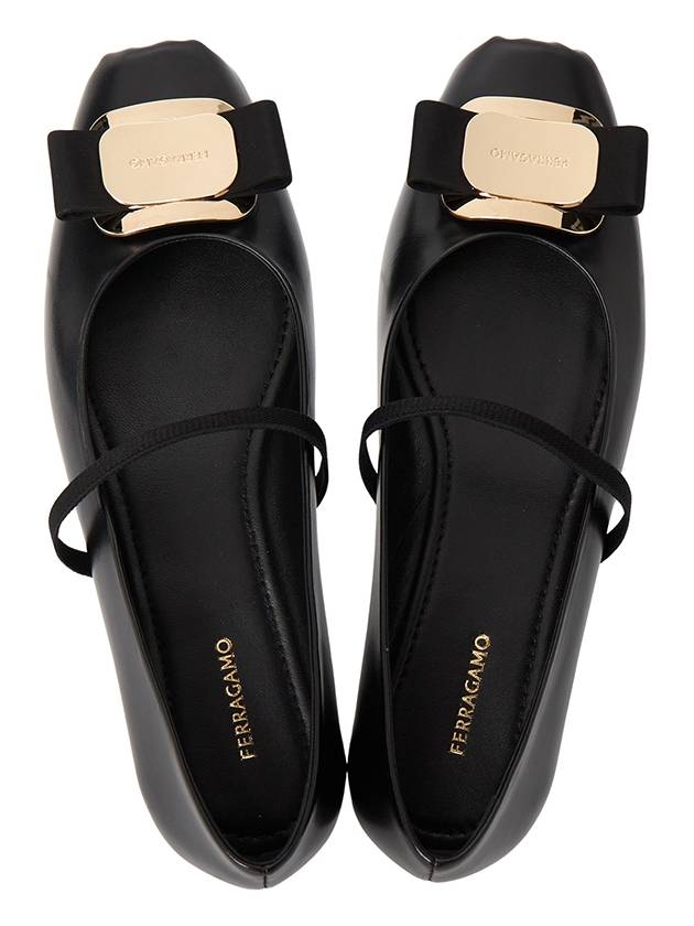 New Vara Plate Ballet Flat Black - SALVATORE FERRAGAMO - BALAAN 3