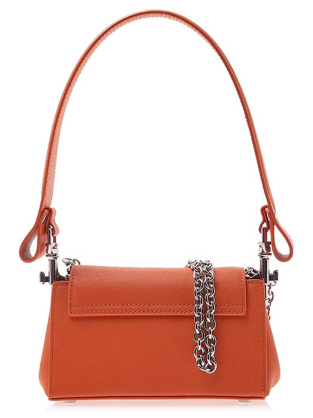 Hazel Logo Plaque Small Leather Shoulder Bag Orange - VIVIENNE WESTWOOD - BALAAN 4