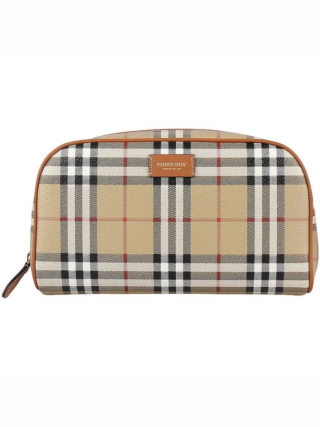 Medium Check Travel Pouch Bag Archive Beige - BURBERRY - BALAAN 3