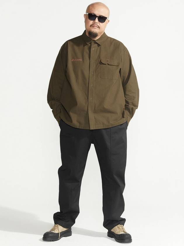 flannel work shirt khaki - BOOVOOM - BALAAN 4