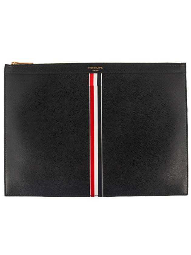 Intarsia Stripe Clutch Bag Black - THOM BROWNE - BALAAN 2