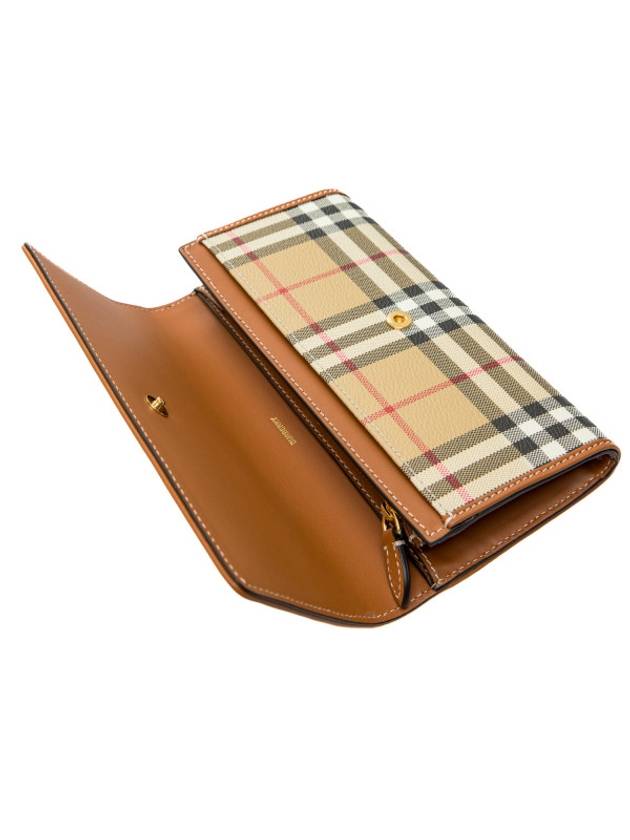 Check Long Wallet Beige - BURBERRY - BALAAN 3