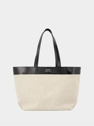 East West Shopping Tote Bag Natural - AMI - BALAAN 1