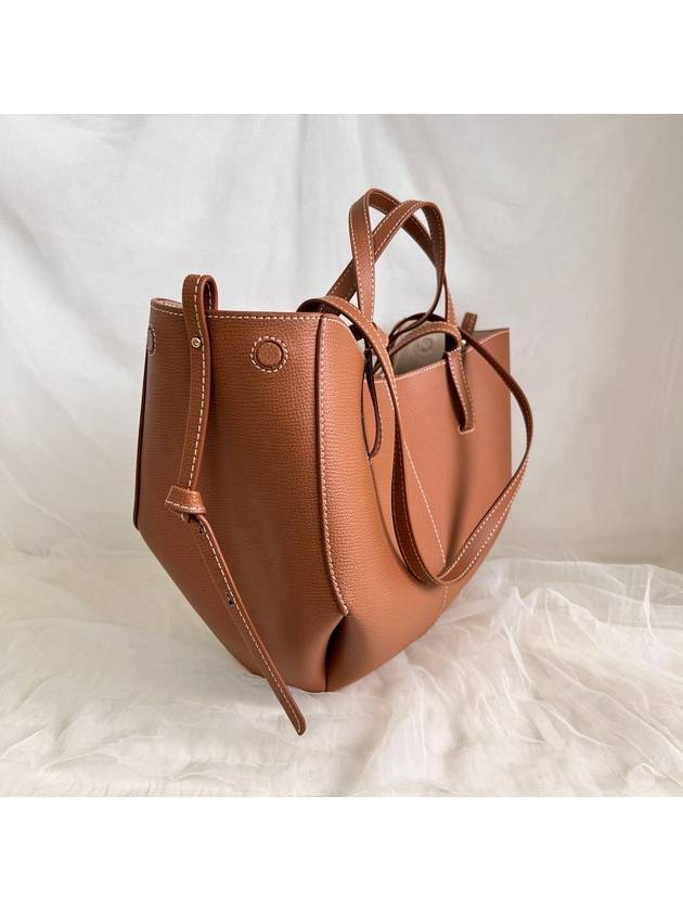 Cymie Mini Leather Shoulder Bag Camel - POLENE - BALAAN 9