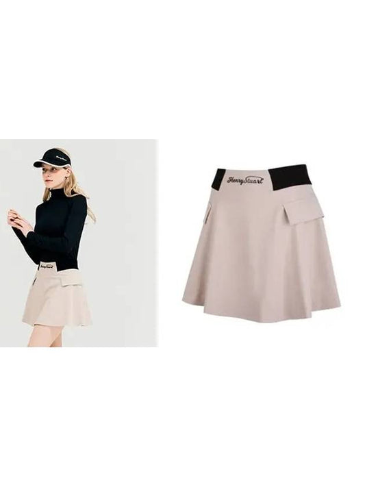 Golf Wide Banding Flare Skirt Beige - HENRY STUART - BALAAN 2