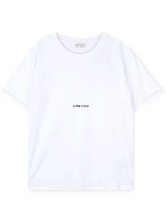 Rive Gauche Short Sleeve T-Shirt White - SAINT LAURENT - BALAAN 2