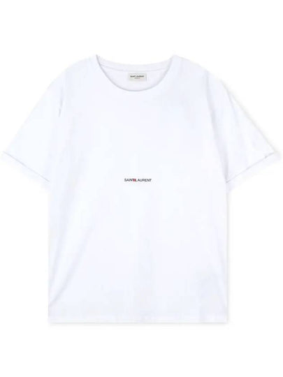 Rive Gauche Short Sleeve T-Shirt White - SAINT LAURENT - BALAAN 2