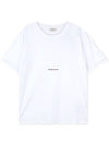 Rive Gauche Short Sleeve T-Shirt White - SAINT LAURENT - BALAAN 4