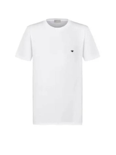 Embroidered Bee Cotton Jersey Short Sleeve T-Shirt White - DIOR - BALAAN 2