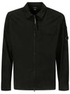 Oversized Organic Gabardine Long Sleeve Shirt Black - CP COMPANY - BALAAN 2