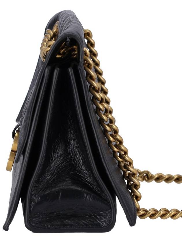 Crush Logo Gold Chain Small Shoulder Bag Black - BALENCIAGA - BALAAN 6