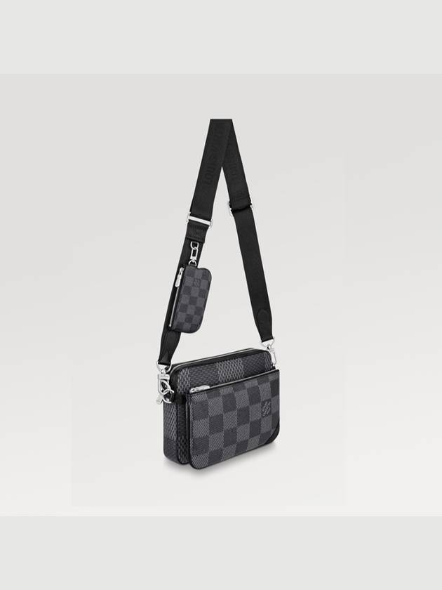 Damier Trio Messenger Bag Grey - LOUIS VUITTON - BALAAN 3