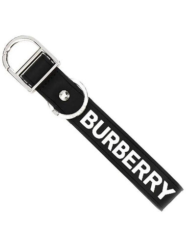 Logo Detail Silicone Keyring Black - BURBERRY - BALAAN 1