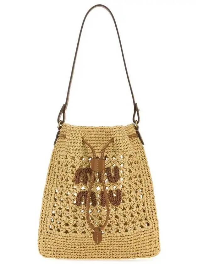 Woven Fabric Mini Bucket Bag Beige - MIU MIU - BALAAN 2