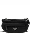 Re-Nylon Saffiano Leather Shoulder Bag Black - PRADA - BALAAN 2