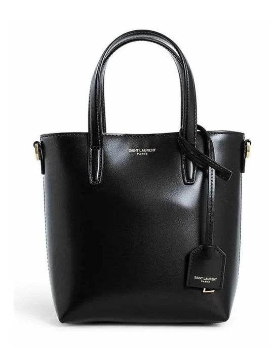 Toy Small Leather Shopping Box Tote Bag Black - SAINT LAURENT - BALAAN 2