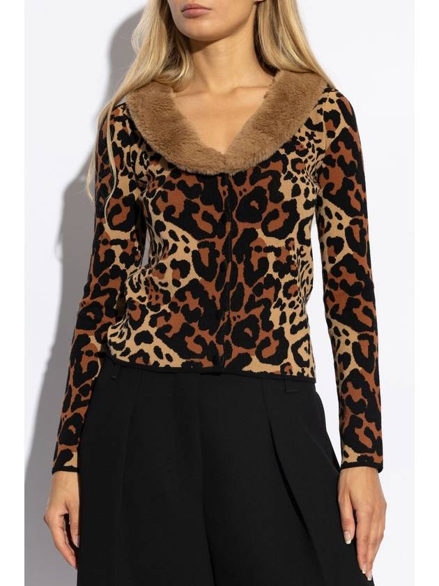 Blumarine Cardigan With Animal Motif, Women's, Brown - BLUMARINE - BALAAN 3