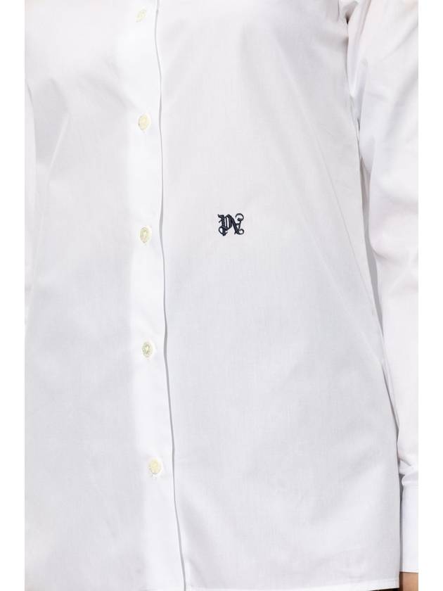 PA Monogram Cotton Shirt PWGE007S24FAB0010110 - PALM ANGELS - BALAAN 6