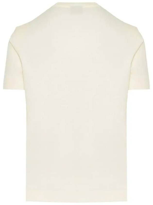 Embroidered Logo Short Sleeve T-Shirt Ivory - EMPORIO ARMANI - BALAAN 4