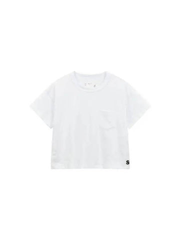 Women S Decorated Cotton T Shirt White - SACAI - BALAAN 1