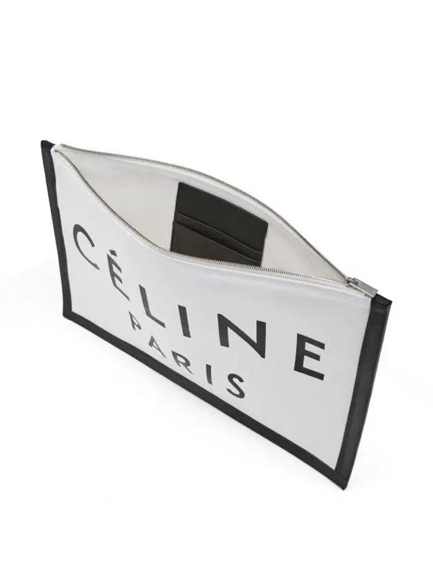 Logo Clutch Bag White - CELINE - BALAAN 4