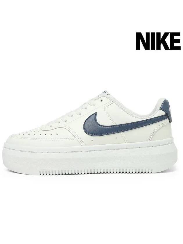 Women's Court Vision Alta Low Top Sneakers Blue White - NIKE - BALAAN 2