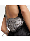 Le Cagole Heart Cross Mini Shoulder Bag Silver - BALENCIAGA - BALAAN 11