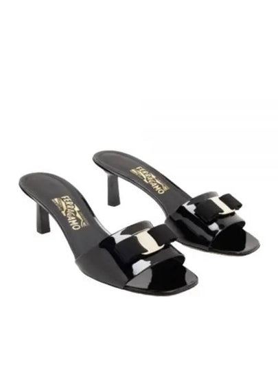 Vara Bow Sandal Heels Black - SALVATORE FERRAGAMO - BALAAN 2