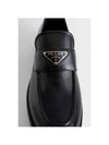 Triangle Logo Brush Leather Loafers Black - PRADA - BALAAN 6