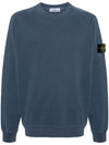 Logo Patch Crew Neck Sweatshirt Navy - STONE ISLAND - BALAAN 1