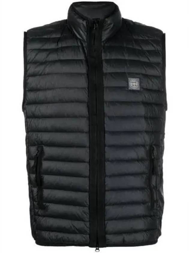 Men's Logo Patch Puffer Vest Black - STONE ISLAND - BALAAN 2