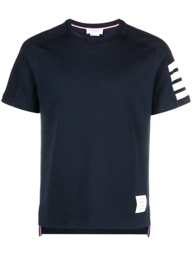 SHORT SLEEVE TEE W/ 4 BAR STRIPE IN MILANO COTTON - THOM BROWNE - BALAAN 1