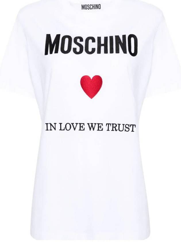 Short Sleeve T-Shirt J070305412001 White - MOSCHINO - BALAAN 2