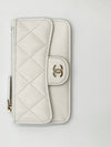 Classic zipper card holder business card wallet white caviar gold AP2570 - CHANEL - BALAAN 4