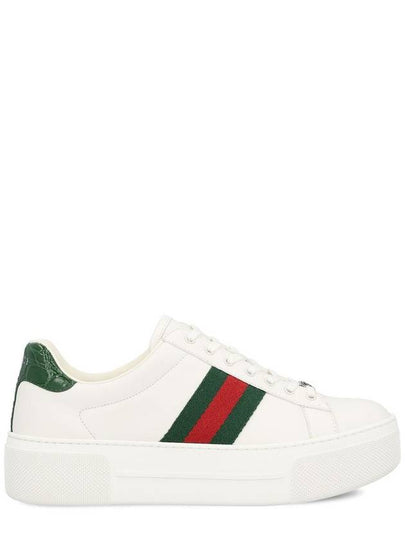 Women's Leather Low Top Sneakers White - GUCCI - BALAAN 2