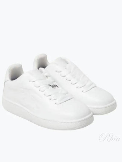 Debossed Logo Leather Low Top Sneakers White - BURBERRY - BALAAN 2