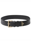 Triangular Logo Plaque City Leather Belt Black - PRADA - BALAAN 2