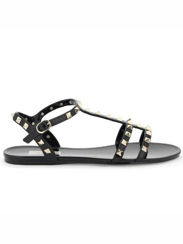 Rockstud Flat Sandals 4W2S0H38 PVS 0NO 4W0S0H38 - VALENTINO - BALAAN 1