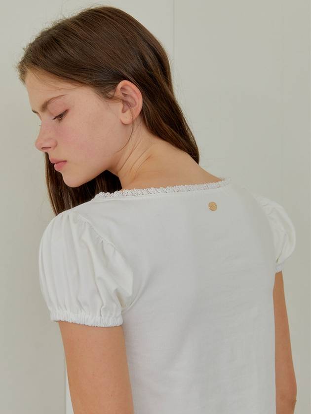 PUFF LACE T SHIRT WHITE - ANOETIC - BALAAN 5