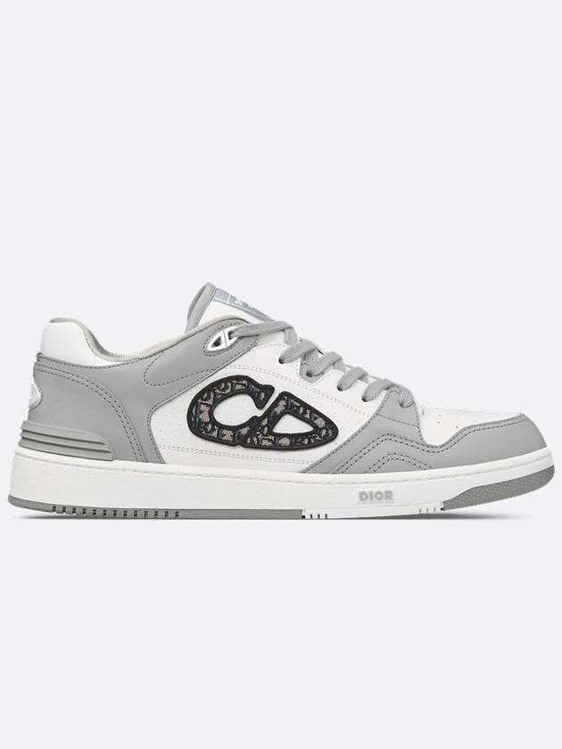 Oblique Detail Leather Low Top Sneakers White Grey - DIOR - BALAAN 3