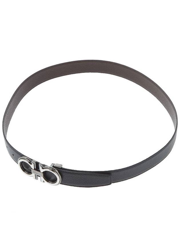 Men's Gancini Reversible Leather Belt Black - SALVATORE FERRAGAMO - BALAAN 6