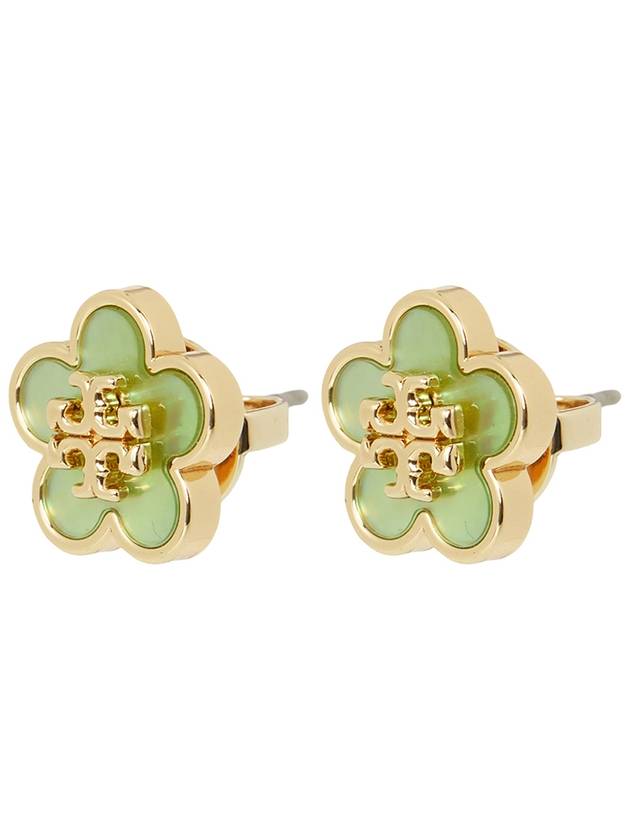 Kira Flower Stud Earrings Green - TORY BURCH - BALAAN 2