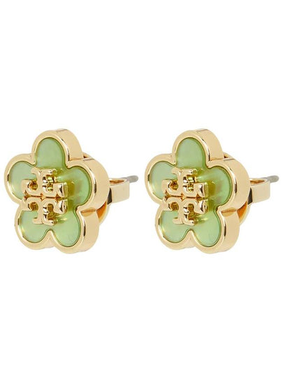 Kira Flower Stud Earrings Green - TORY BURCH - BALAAN 2