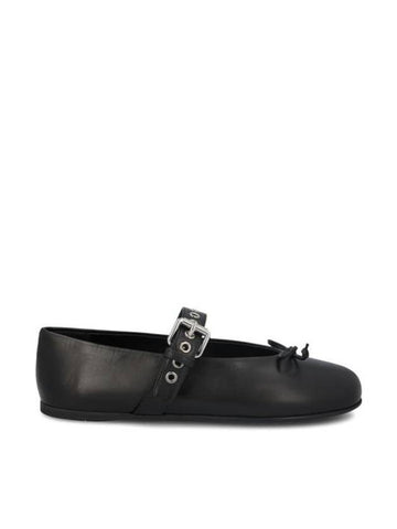 Leather Ballerinas Black - MIU MIU - BALAAN 1